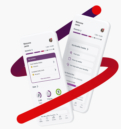 Screenshots of Virgin Pulse app